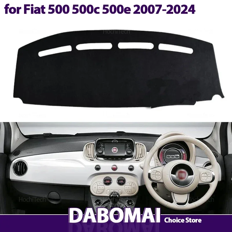 Anti-Rutsch-Matte, Armaturenbrett-Abdeckung, Polster, Sonnenschutz, Armaturenbrett-Teppich, Autozubehör, Armaturenbrett-Abdeckung für Fiat 500 500c 500e 2007–2024