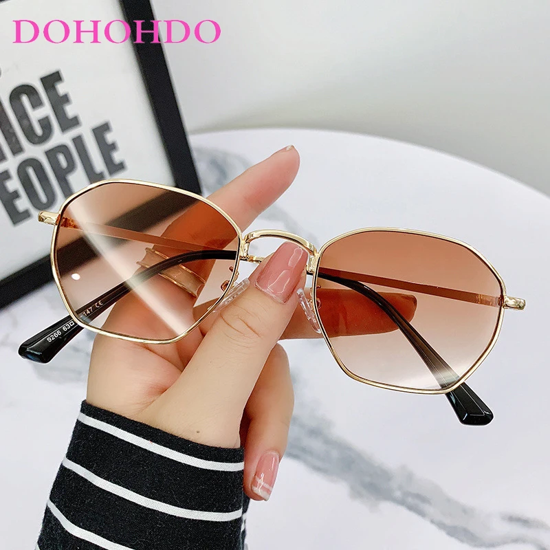 DOHOHDO Polygon Metal Luxury Sunglasses For Women Men 2024 Sun Glasses Classic Vintage UV400 Outdoor Shades Lentes de sol mujer