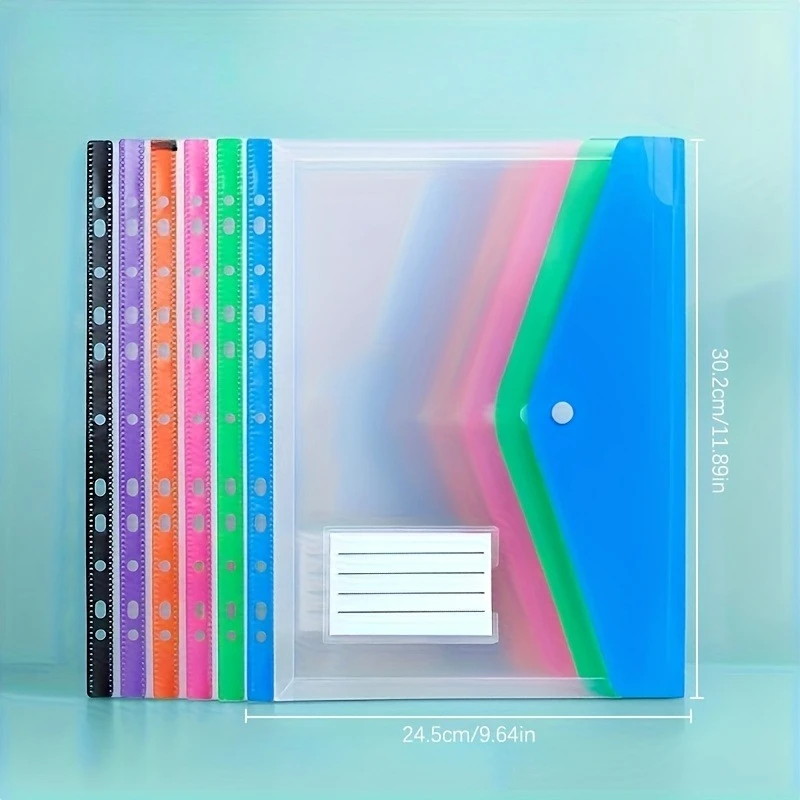 12/6 قطعة A4 مجلدات الملفات الموسعة مع زر الضغط 11 حلقة جيوب الموثق المنظمون للمدرسة والمكتب وتنظيم المنزل