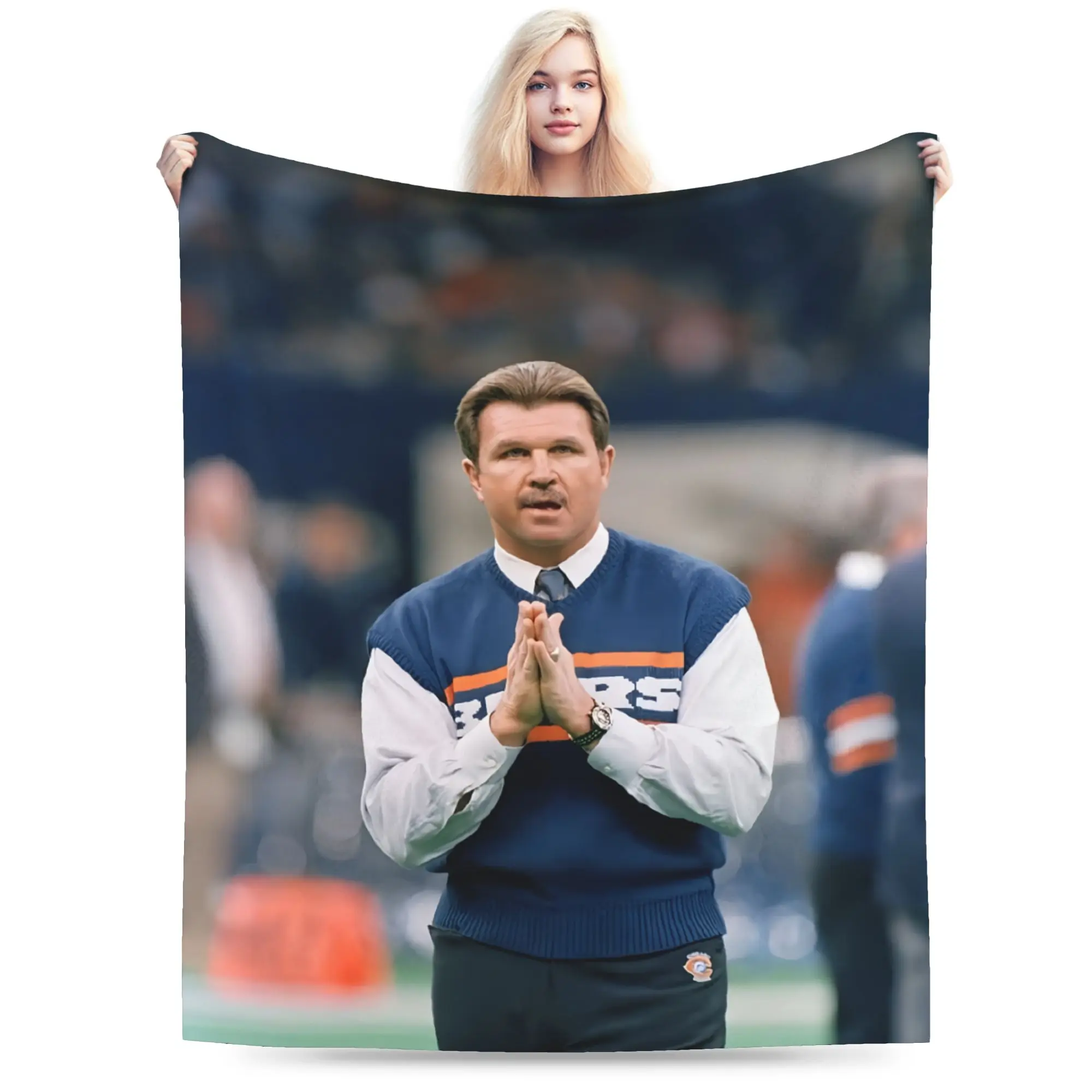 RIP Mike Ditka Printed Blanket For Men Women Super Soft Cozy  Throw Blankets for Living Room 50x60 Inches Multi-size