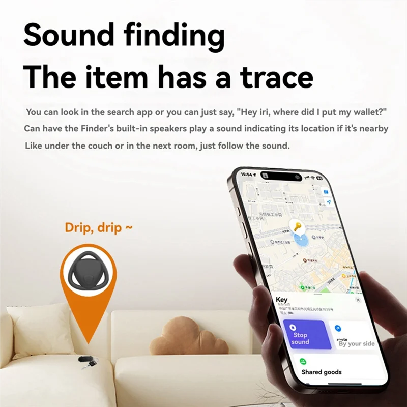 BNVN-Smart Bluetooth GPS Tracker Work With For  Find My Smart Tag Anti Lost Reminder Locator Car Key Pet Kids Finder