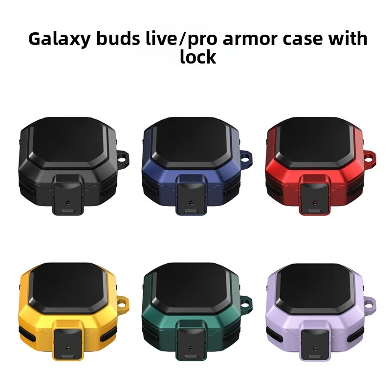 حافظة سماعة أذن جديدة لهاتف سامسونج جالاكسي Buds Pro Live Buds2 Buds 2 Pro FE Core غطاء سماعة الرأس مع خطاف مشبك
