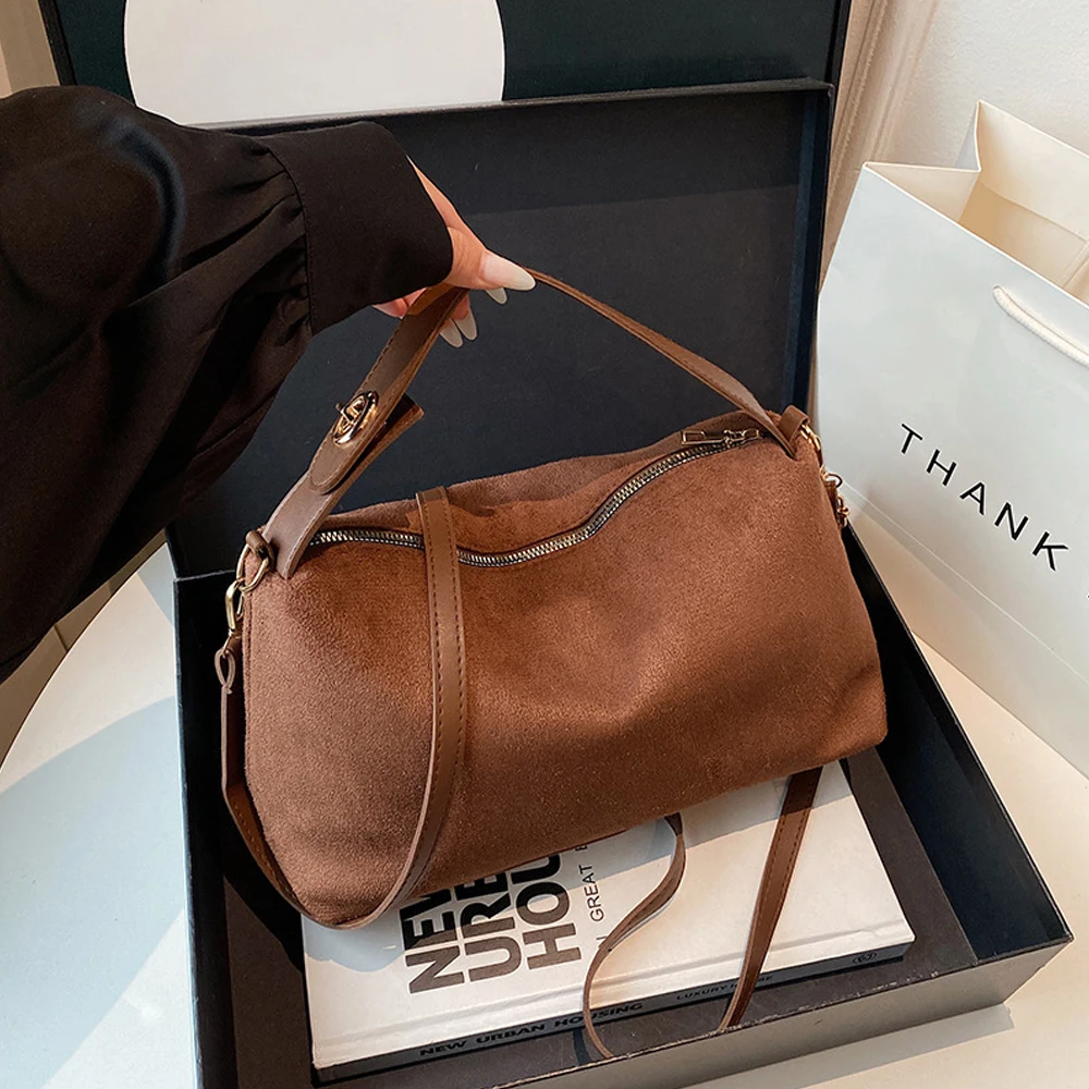Damen-Umhängetasche, hochwertige Handtasche aus Kunstwildleder, geräumige, schlichte Umhängetasche für den täglichen Gebrauch, modische und vielseitige Tragetasche. – Detail 2