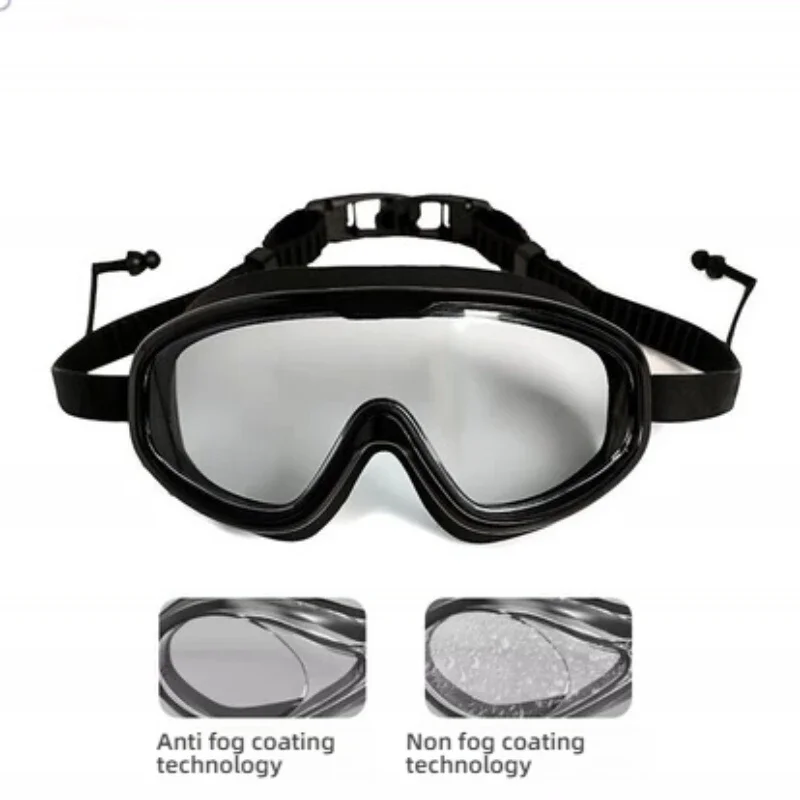 2024 Schwimmbrille mit großem Rahmen für Erwachsene und Kinder, hochwertige Antibeschlag-Schwimmbrille, wasserdichte HD-Schwimmbrille, Schwimmausrüstung