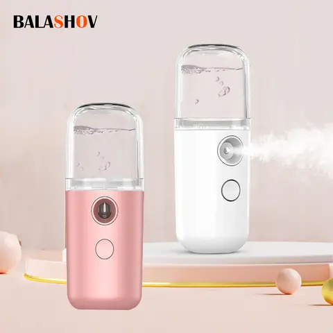 휴대용 미니 가습기, 나노 페이스 스티머, 페이셜 스프레이, USB 충전식 나노 스프레이, 수분 기구, 콜드 스프레이 기구