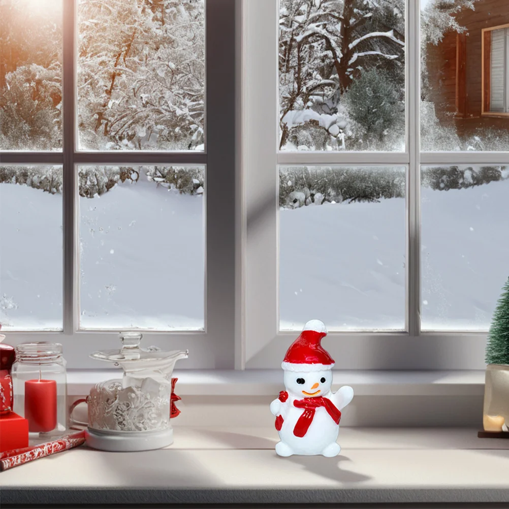 

10Pcs Tiny Resin Snowman Figurines Joyful Christmas Decoration Versatile for Tabletop Bookshelves Micro Landscape