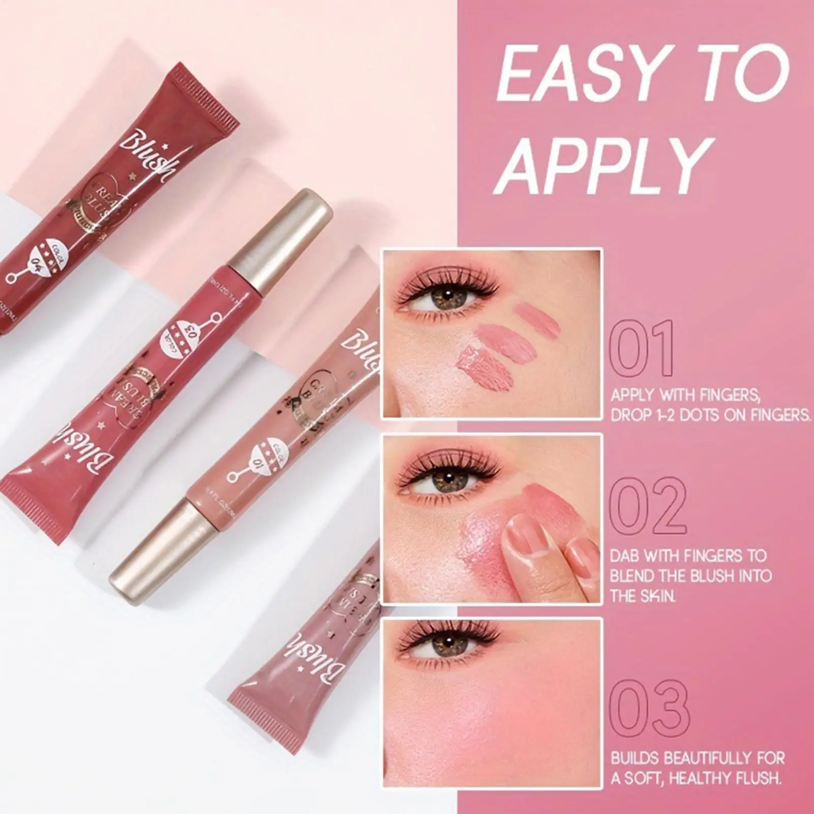 Cream Blushes Long Wearing Hydrating Matte Cheek Cream Blushes Blendable Color blush Highlight stick for Eyes,Lips&Cheeks