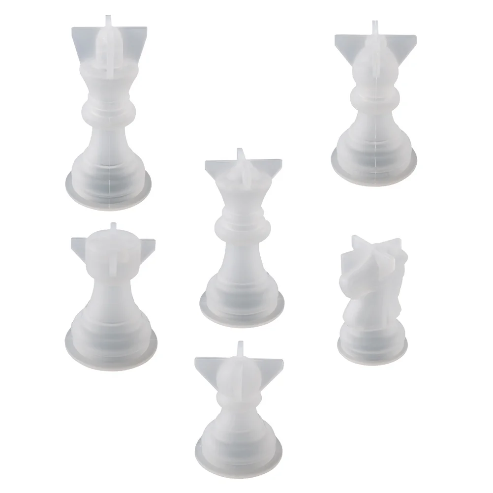 6 Pcs Chess Mold DIY Supply Making Accessory Crystal Epoxy Desktop International Mould Casting Molds