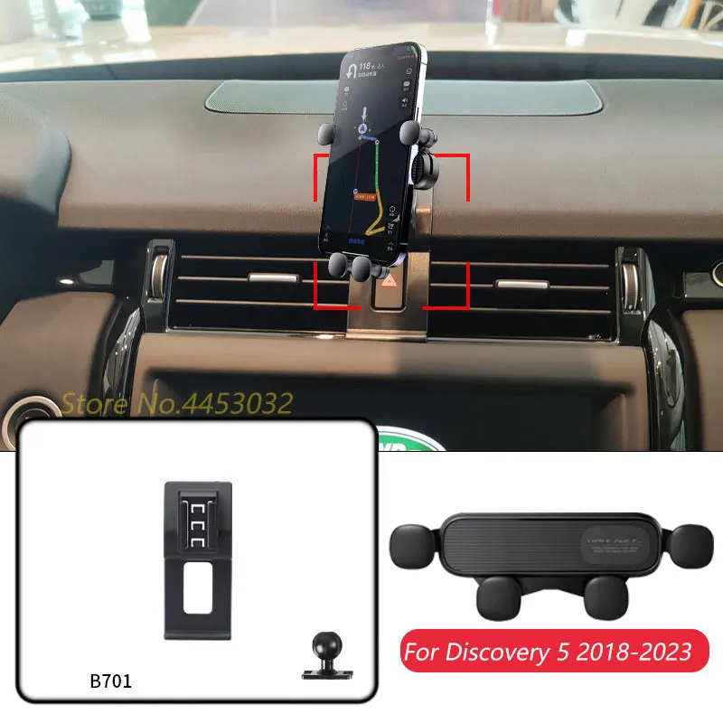 Gravity Support For Land Rover Discovery 5 2018-2023 Car Phone Holder Stand Mounts Horizontal GPS Bracket With Base Accessories