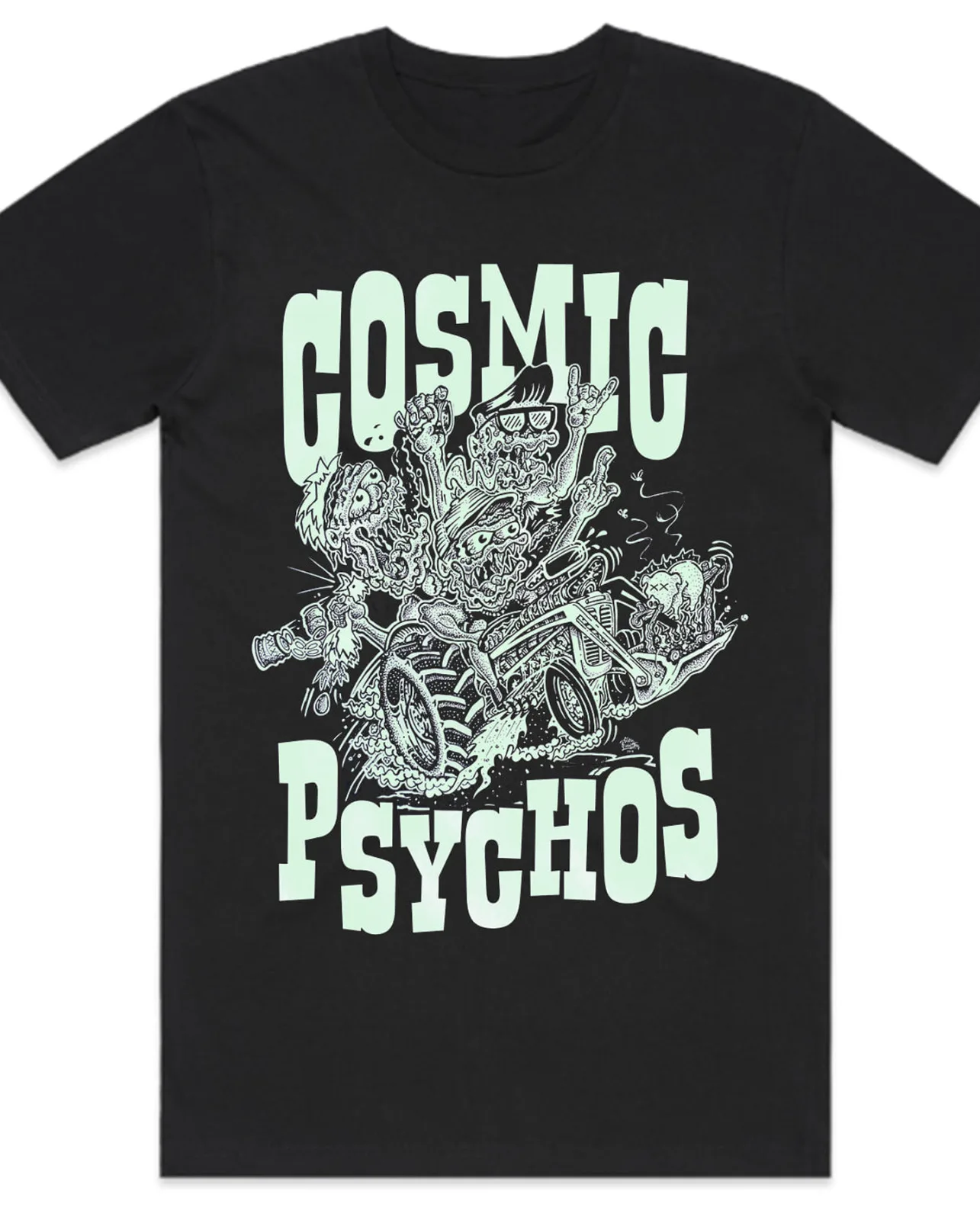 Cosmic Psychos band rock NEW black T-shirt short sleeve S-5Xl