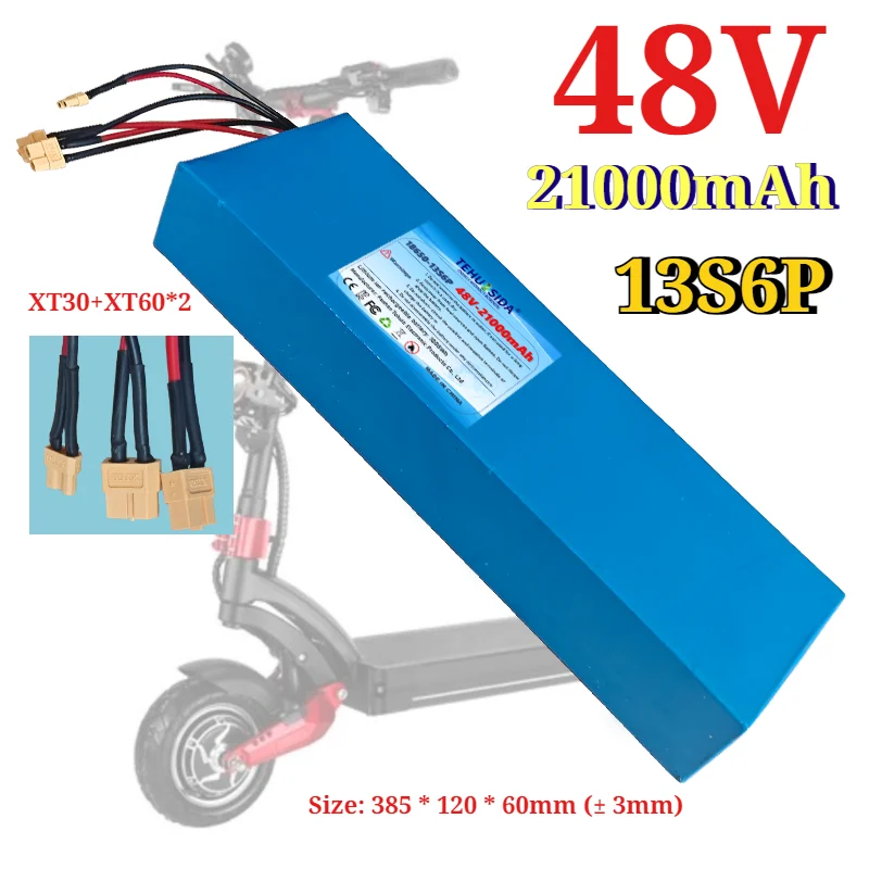 48V 13S6P 21Ah 18650 Lithium Battery Pack with Built-in BMS for Moped Scooter & Power-Assisted Commuting