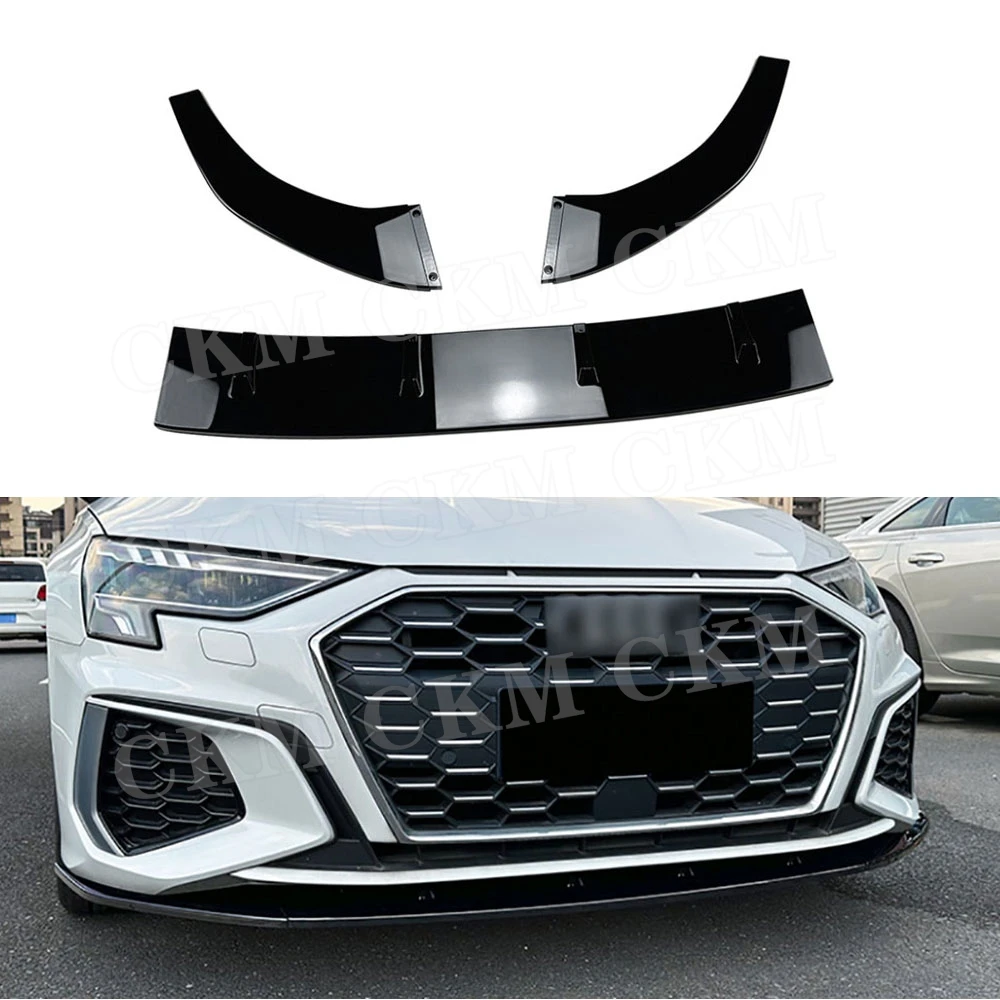 

CKMUUER для Audi A3 S3 8Y 2021 + ABS передний бампер, спойлер, сплиттеры, подбородок, автомобильный бампер, комплекты кузова, аксессуары
