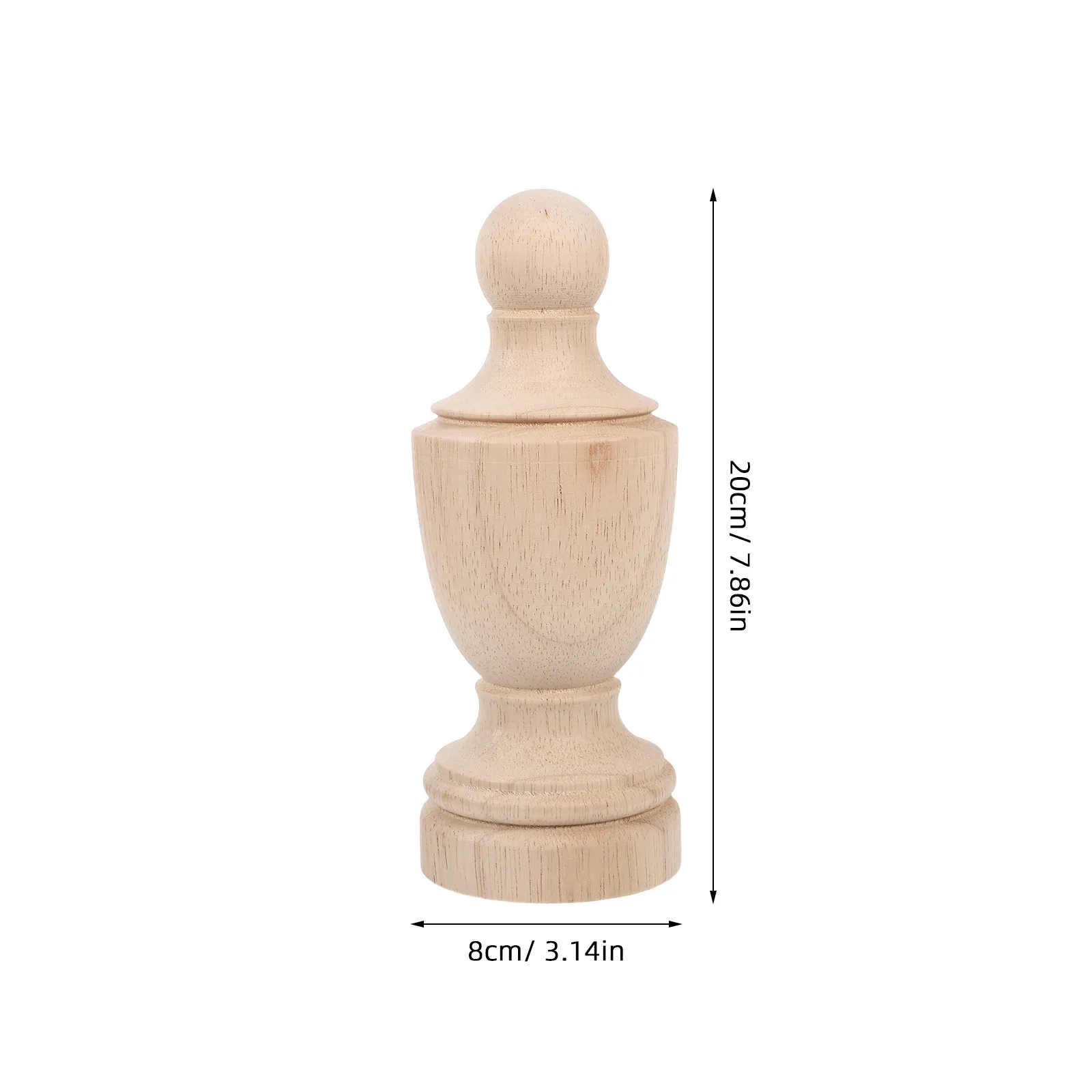 Unfinished Wood Finial Ornament DIY Wooden Bed Post Topper Decorative Column Head for Curtain Rod Cabinet Staircase Spindle