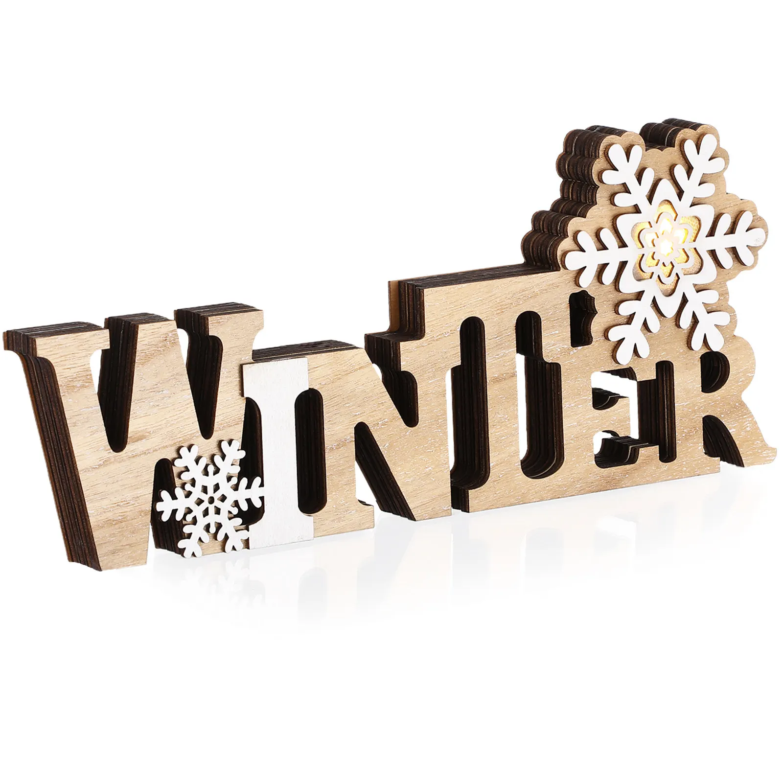Wooden Christmas Christmas Wooden Signs Sign Winter Lamp LED Light Letters Banquet Signs nament Holiday Gifts Home Decor