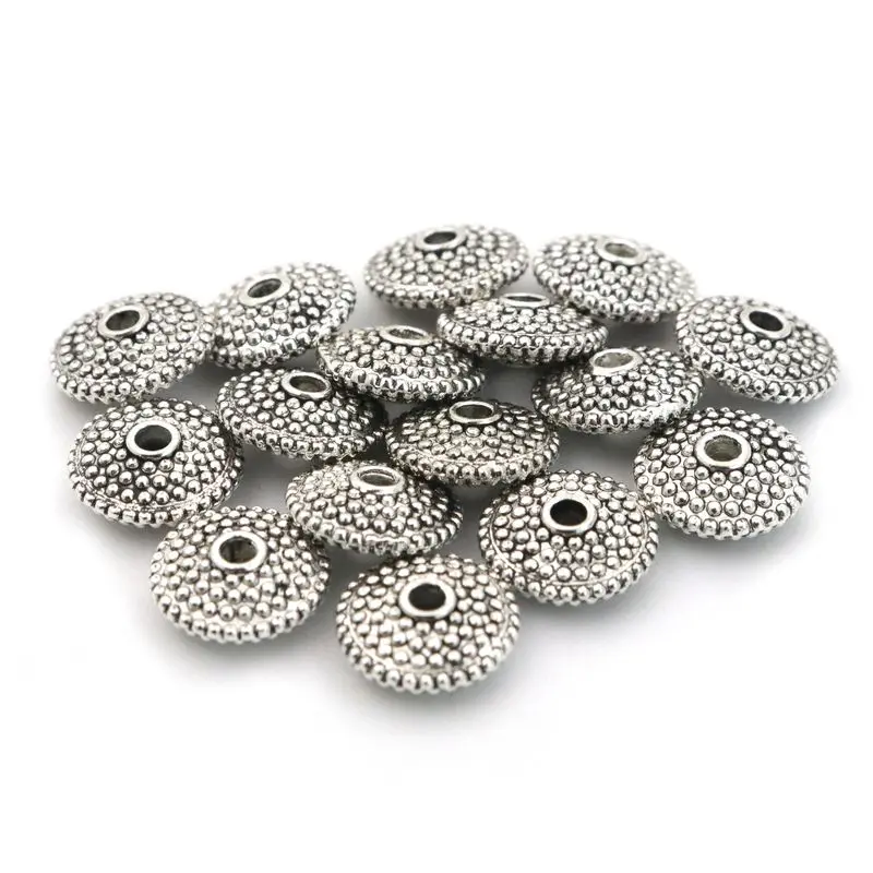 

50pcs Antique Silver Color UFO Metal Loose Spacer Beads For Jewelry Making DIY Bracelet Necklace Handmade Jewelry Accessories