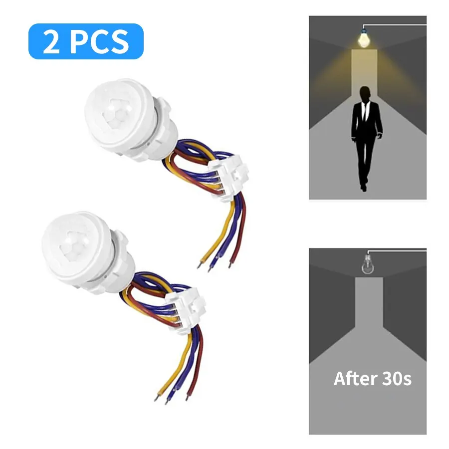 Light Motion Sencor Switch AC 220V 110V PIR Movement Detector Automatic 30s Delay for Lamp Presence Sensor Hallway Aisles Garage