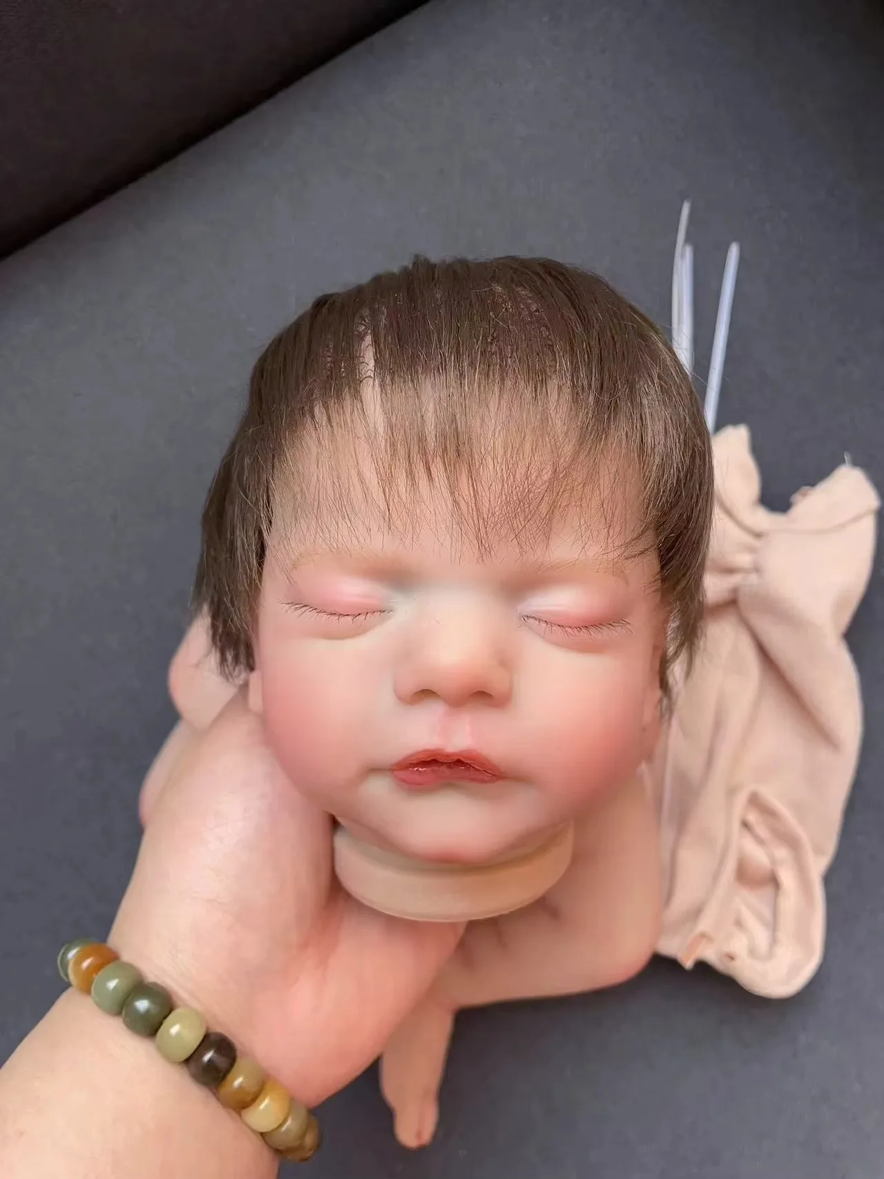 18inches Sam Already Finished Painted Reborn Doll Parts Very Lifelike Visible Veins with Cloth Body Included Hand-rooted hair