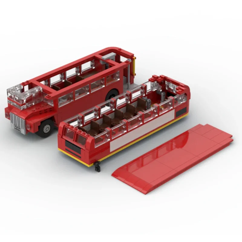 MOC-décennie s de Construction Modulaires pour Enfant, Modèle de Voiture de Ville, Londres, Bus à Deux étages, Technologie, Jouets à Assembler Soi-Même, Idée Cadeau