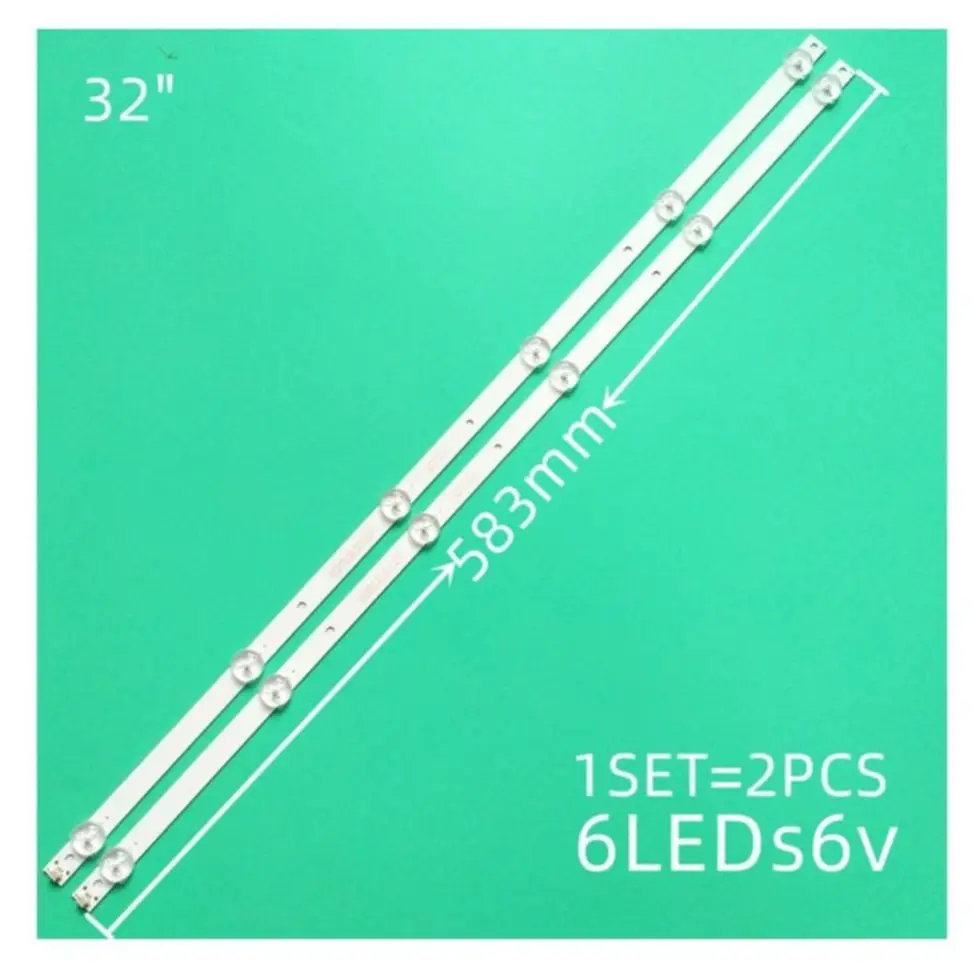 New, 2 pcs. 6-LED, 583mm, for TX-32ER250ZZ, 4708-K32WDC-A2113N01, A1113N01, K320WDC2B, K320WDC1, A2, K320WDC1176021