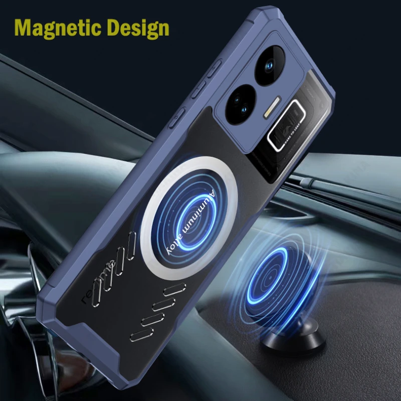 Cooling Funda for Realme GT Neo 5 Case Aluminum Graphene Heat Dissipation Rugged Magnetic Cover for Realme GT Neo 5 6 SE Case