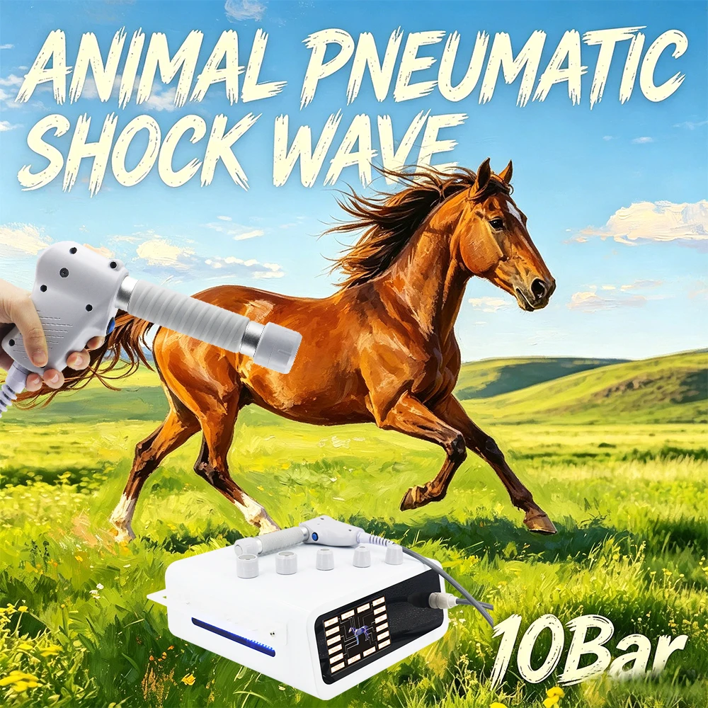 Animal Pneumatic Shockwave Therapy Machine 10Bar For ED Treatment Relieve Ankle Strain Pain Relaxation Physiotherapy Massager
