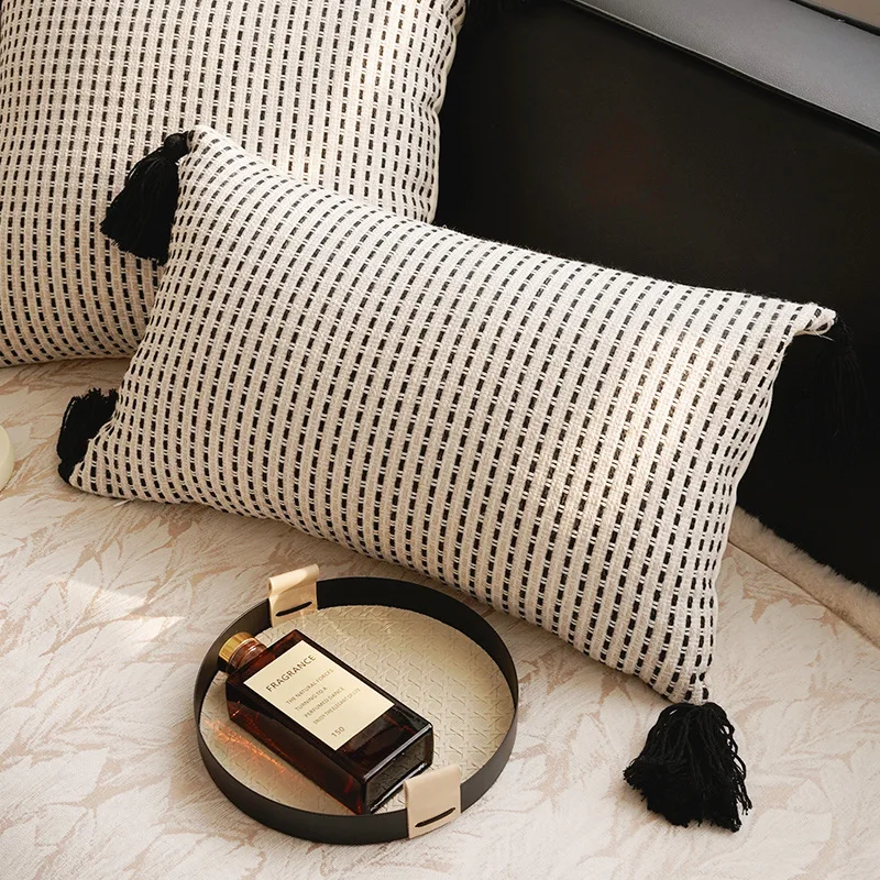 30x50/45x45CM Antique Brown Throw Pillow Cover French Retro Stamping Waist Cushion Cover Decor Home Decorative Pillowcase