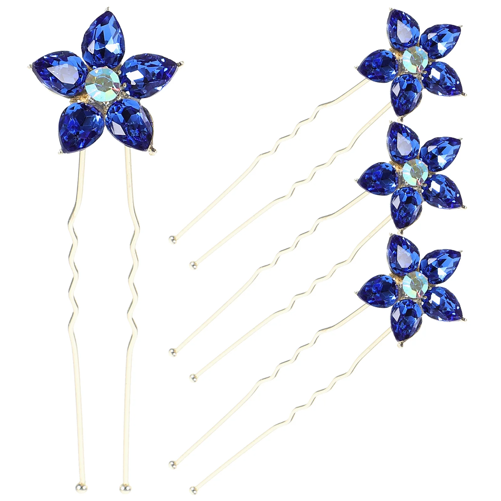 

4Pcs Rhinestone Hair Forks U Shape Hairpins Elegant Wedding Hair Accessories Bridal Hairpins for Bridesmaid Updo Hairstyles