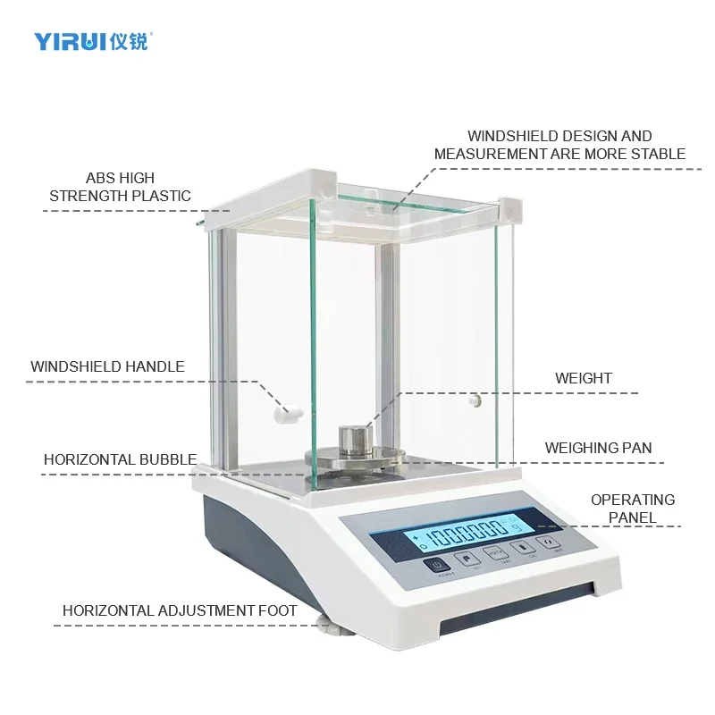 ميزان تحليلي رقمي متعدد الوظائف ، معدات مخابر ، دقة عالية ، 0.1 مجم