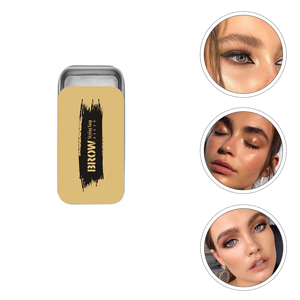 

3Sets Eyebrow Styling Cream Brush Kit Natural Shaping Easy Use Angled Brush Eyebrow Pomade Wax Soap Kit for Long-Lasting Neat