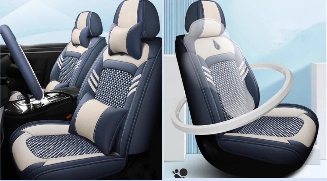 

Front and Back car seat covers + Steering wheel cover for KIA Sorento 5 seats 2024-2013 breathable seat cushion seat case