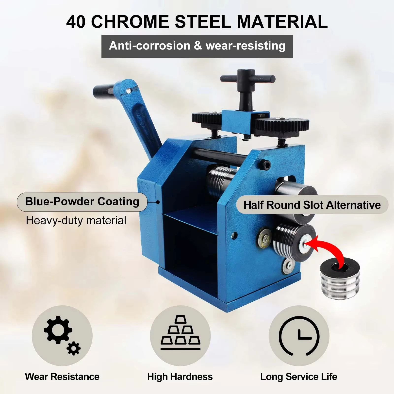 YPJ-2/YPJ-3 Cold Rolling Mill for Gold and Silver Bracelets Square-Hand Crank Jewelry Press Jewelry Rolling Mills