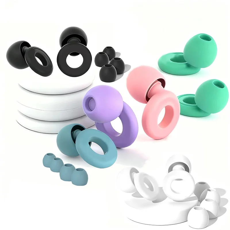 10 Pair Silicone Earplugs Soft Reusable Ear Plugs For Sleeping Swimming Noise Reduction Waterproof Hearing Protection Travel Use view 6