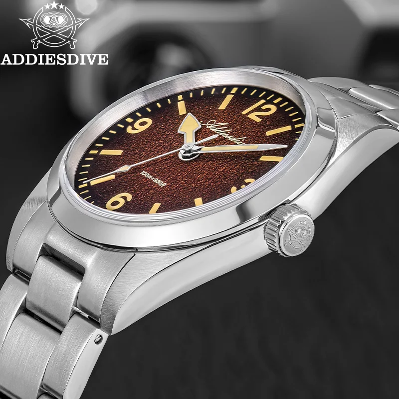 

ADDIESDIVE New 36MM Sapphire Men Quartz Watches Stainless Steel AR Coating 10Bar Clock Watch for Men Luminous Wristwatch AD2544