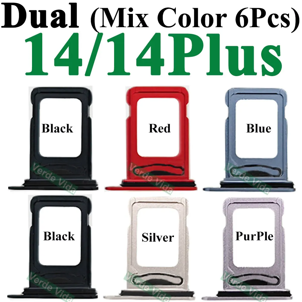 6Pcs For iPhone 13 15 16 14 Pro Max 12 11 14 Plus Dual SIM Card Tray Holder Slot Drawer Holder Chip Tray Sim Card Reader Adapter image 6