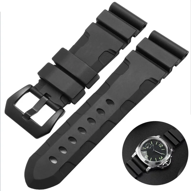 Green Orange Black Blue watch band Silicone Rubber Watchband men\'s 22mm 24mm For Panerai 111 441 386 Sport Soft Strap Free tools