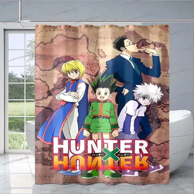 Popular Anime Hunter X Hunter Shower Curtain Japanese Cartoon Anime Shower Curtain Adult Kid Bathroom Decoration Shower Curtain