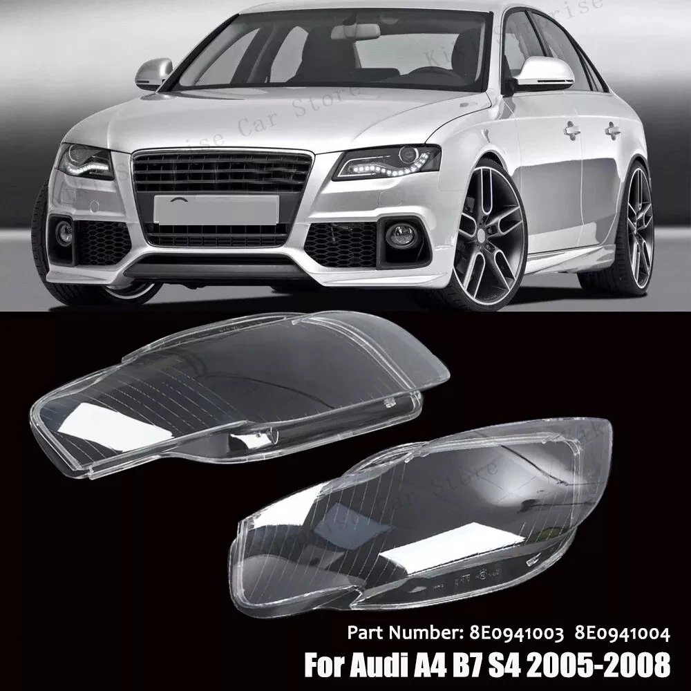 

Для Audi A4 B7 S4 RS4 2005-2008 стеклянная крышка объектива передней фары прозрачные абажуры прозрачная фара прозрачный корпус