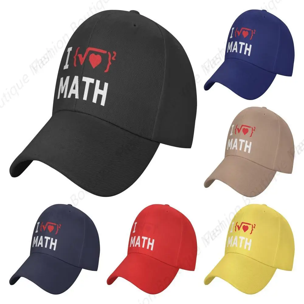 

Classic High Quality I Love Math Peaked Hat Adjustable Classic Fashion Peaked Hat For Men Women Outdoor Sun Visor