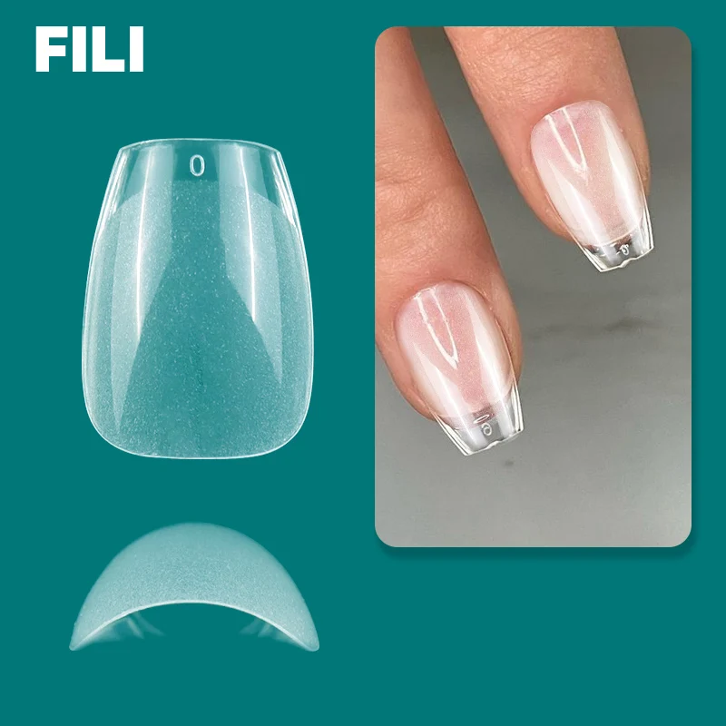 FILI 120Pcs XS Short Fake Nail Tips Full Cover Artificial Soft Gel False Nail Acrylic American Capsule Press On Nail Tips