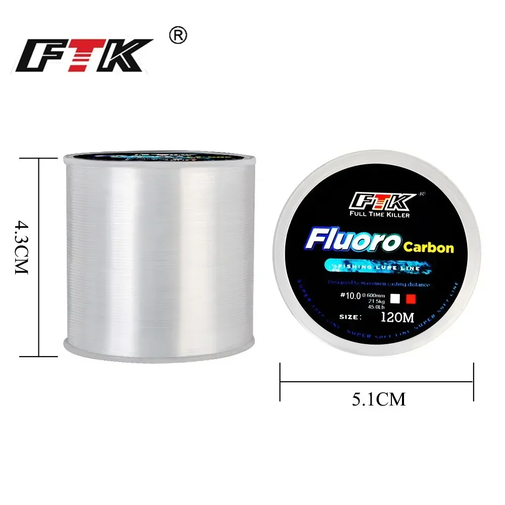 120m Fluorocarbon Fishing Line Invisible Nylon Fishing Line Speckle 0.20mm-0.60mm 7.15LB-45LB Super Strong Spotted Line