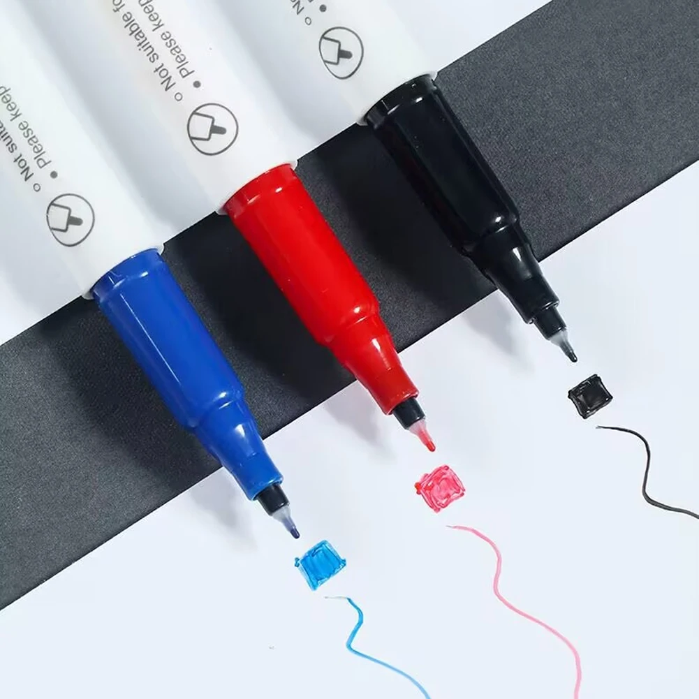 ไวท์บอร์ดขนาดเล็กลบได้3ปากกาสีแบบแห้งลบได้สมุดโน๊ตไวท์บอร์ดสำหรับนักเรียนทำจาก PU ปกหนังลบได้