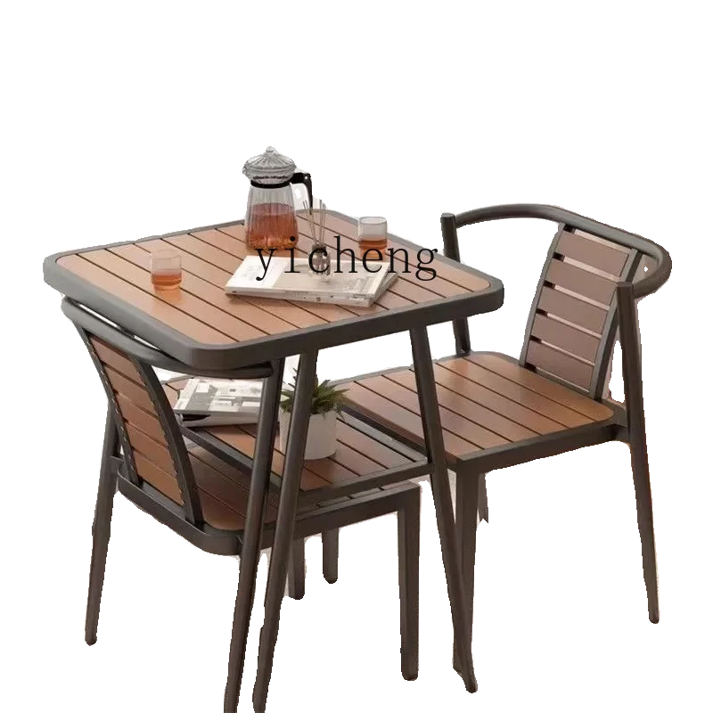 Xl Occasional Table and Chair Simple Outdoor Waterproof Iron Coffee Table Window Storage Table and Chair Combination