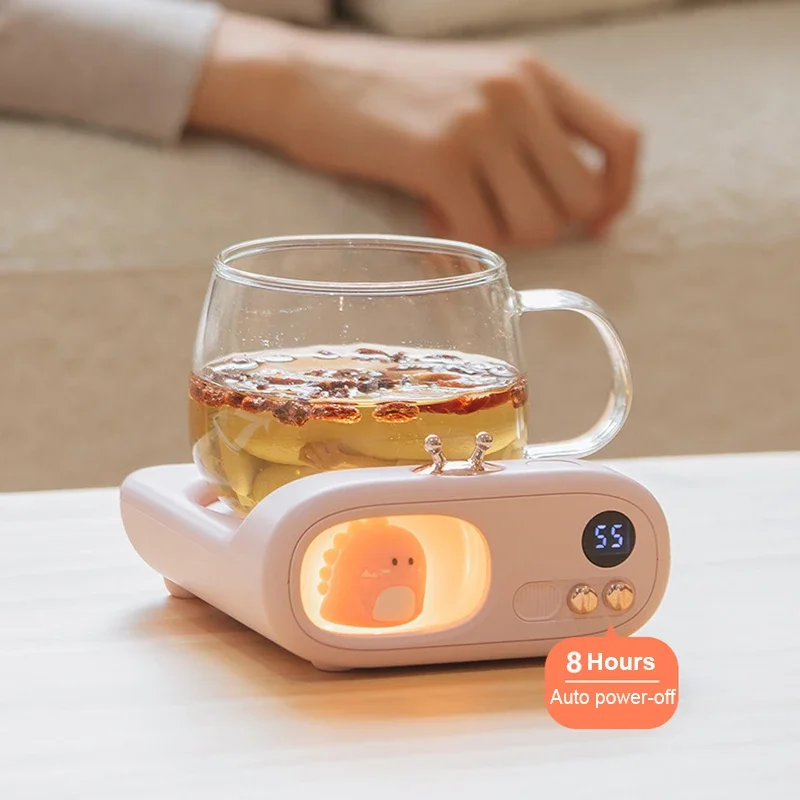 Electric Cup Heater Pad Auto-off Coffee Mug Warmer Mat for Home Office - Keep drink warm water milk tea night light