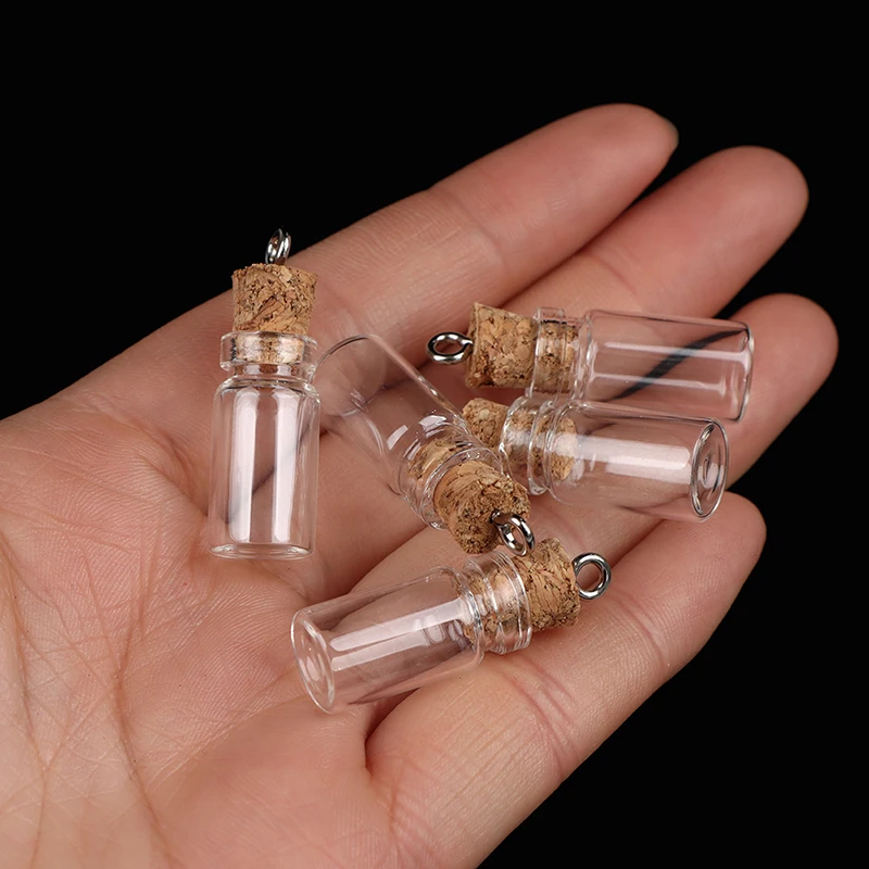 10Pcs Mini Small Glass Bottles with Clear Cork Stopper Jars Tiny Wedding Vials Message Favor Containers Jewelry New