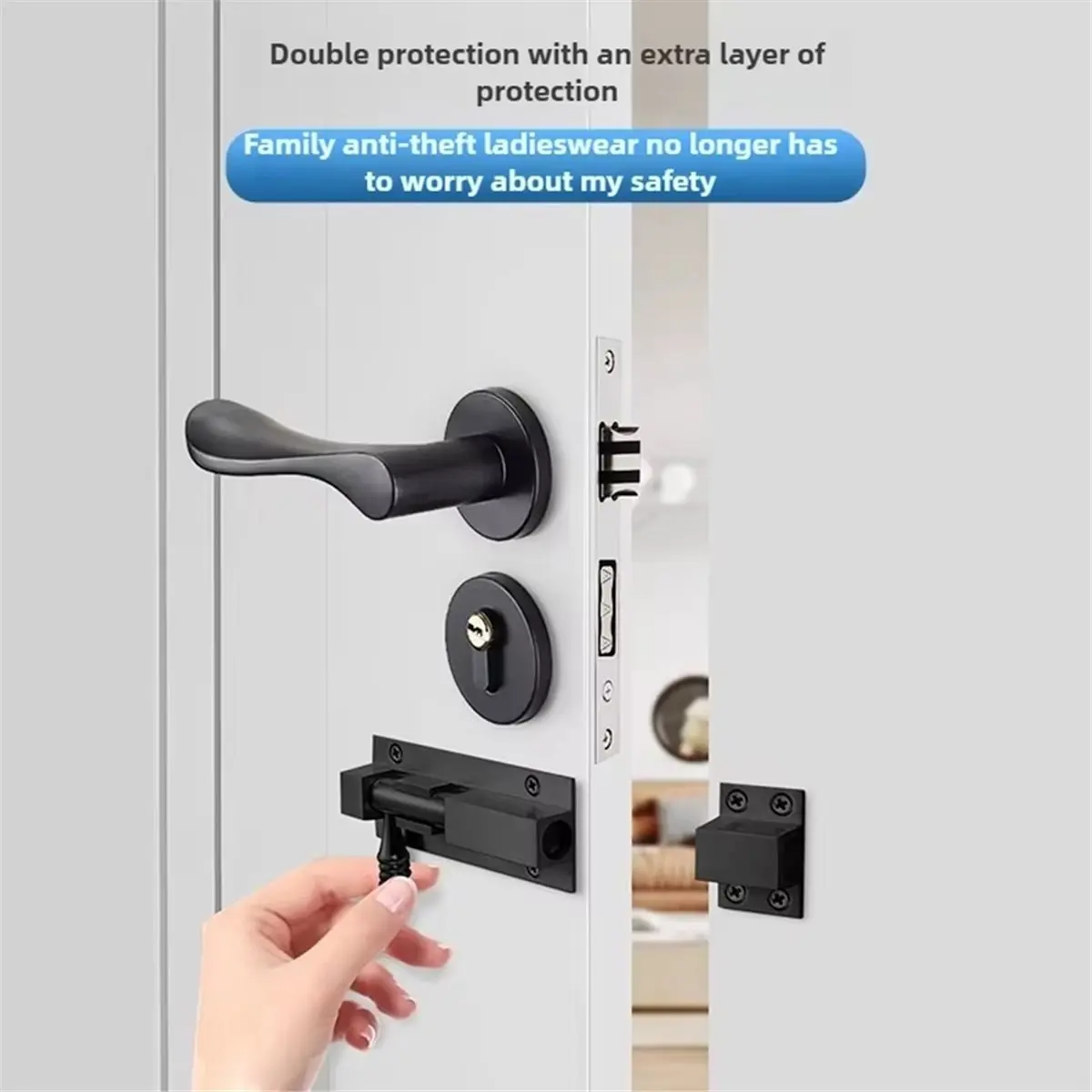 A89X 3 Inch Metal Door Security Lock Buckle Window Heavy Duty Thickened Sliding Gate Tower Bolt Catch Home Hardware Sliver