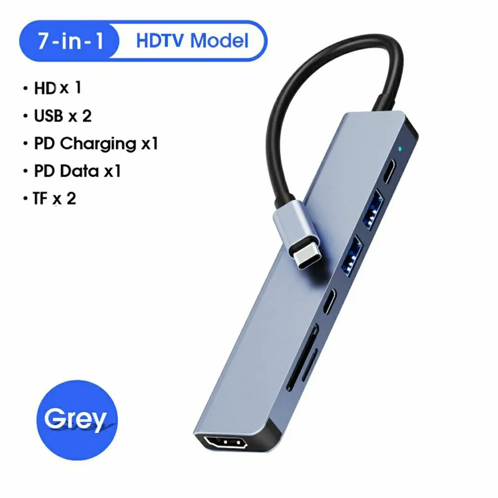 USB-концентратор 7 в 1 с портом Type-C на HDMI