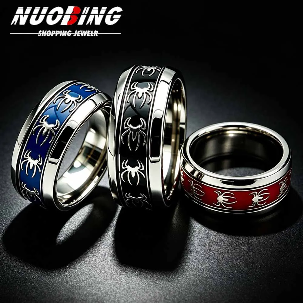 New Vintage Punk Spider Ring 316L Stainless Steel Gothic Biker Singular Animal Rings For Men Women Party Jewelry Gifts Wholesale
