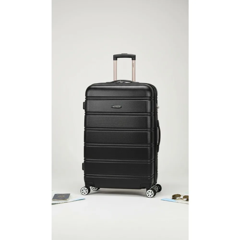 

Expandable Hardside Spinner Luggage, Large 28-Inch Checked Suitcase with Wheels, Lightweight ABS for Travel