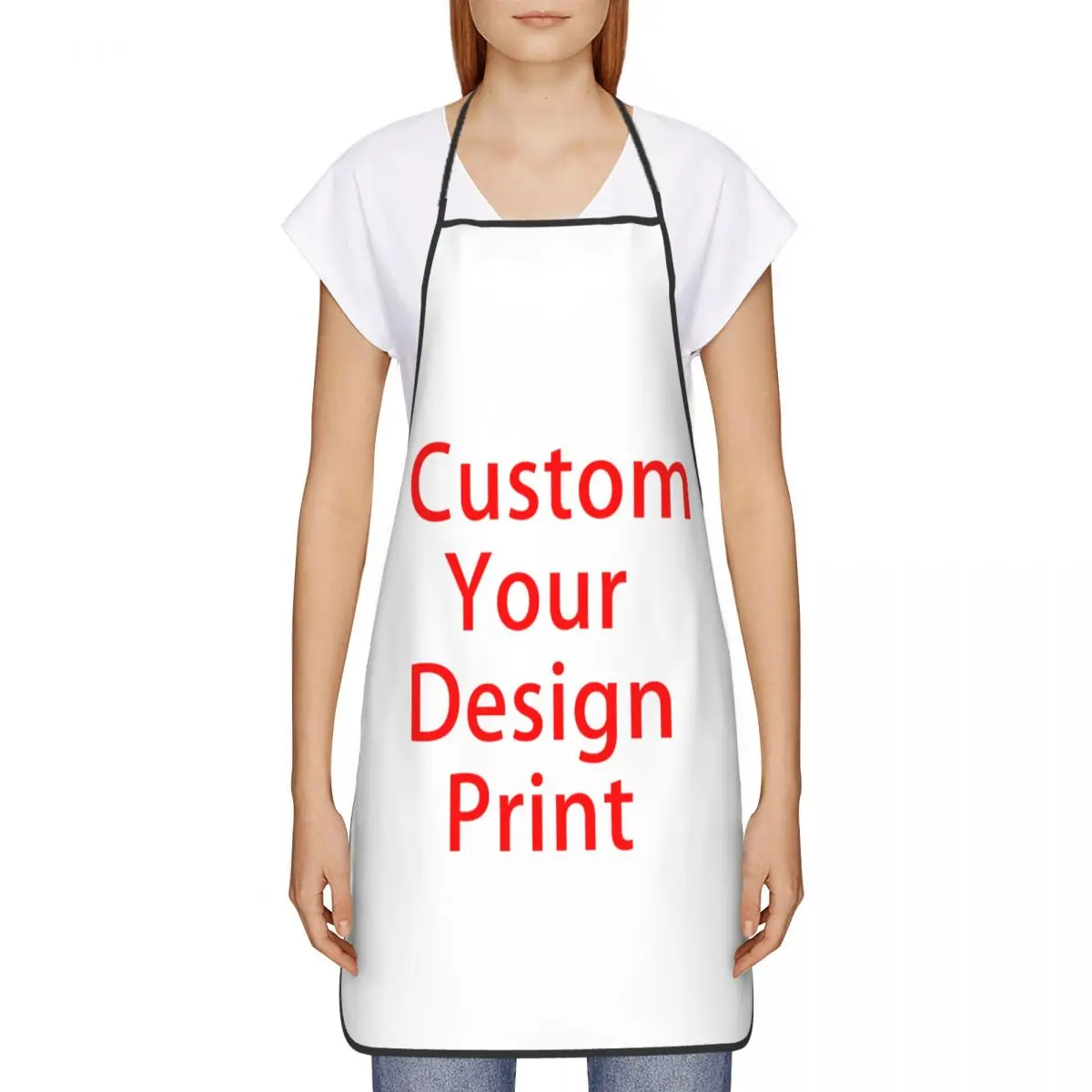 Custom Your Design Apron Women Men Unisex Bib Customized Logo Printed Cooking Kitchen Tablier Cuisine Chef Painting