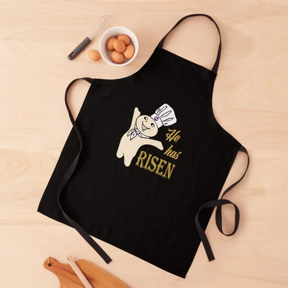 

He Has Risen Doughboy Pillsbury Yellow Apron Beauty Kitchen Supplies christmas kitchen cloths Apron